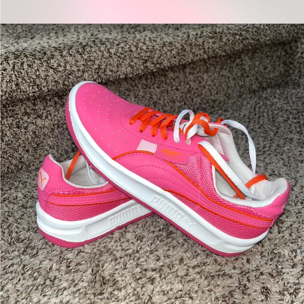 Puma Vibrant Pink and Orange Sneakers